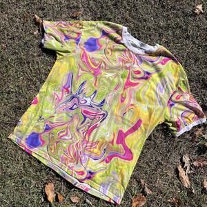 Trippy Tie Dye Neon Shirt Acid Swirl